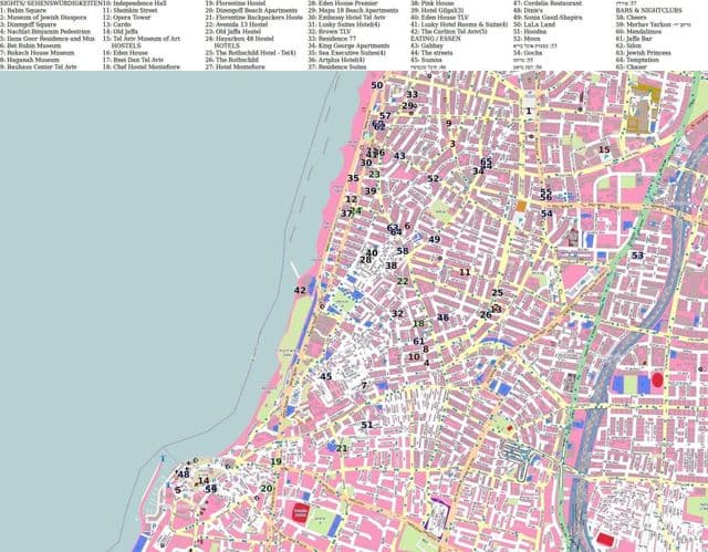 Mapa das vistas de Telavive