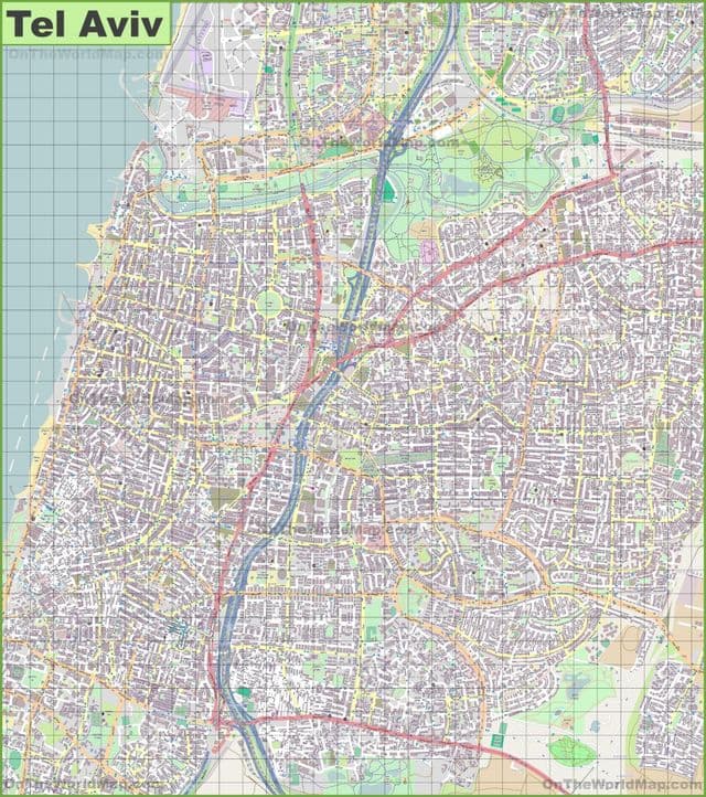 Mapa das ruas de Telavive