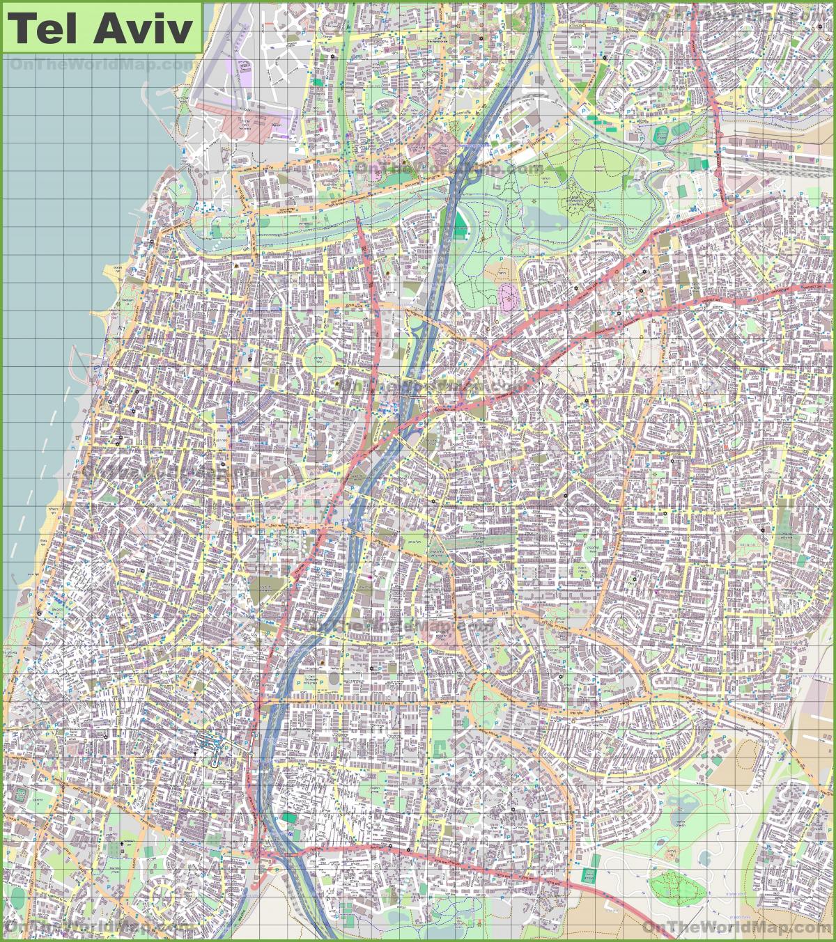 Mapa das ruas de Telavive